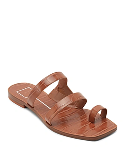 Shop Dolce Vita Women's Isala Flat Sandals In Brown Croc