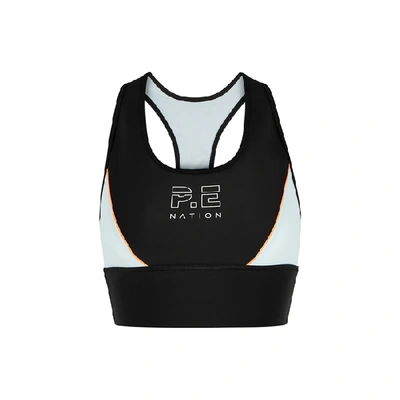 Shop P.e Nation Acceleration Black Stretch-jersey Bra Top