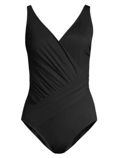 Shop Gottex Swim Ruched One-piece Swimsuit In Black
