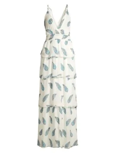Shop Ramy Brook Toleda Silk-blend Maxi Dress In White Multi