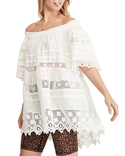 Shop Free People Sounds Of Summer Crochet-inset Tunic In White