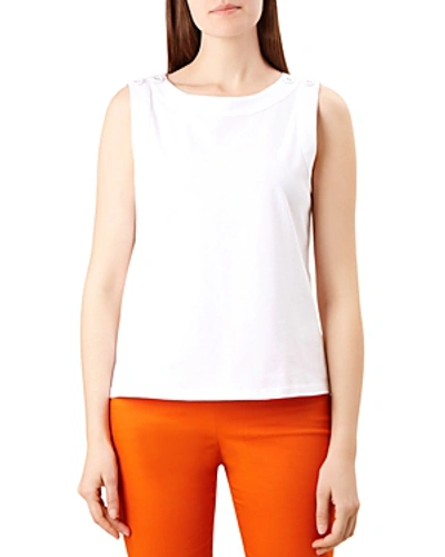 Shop Hobbs London Maddy Button Detail Top In White