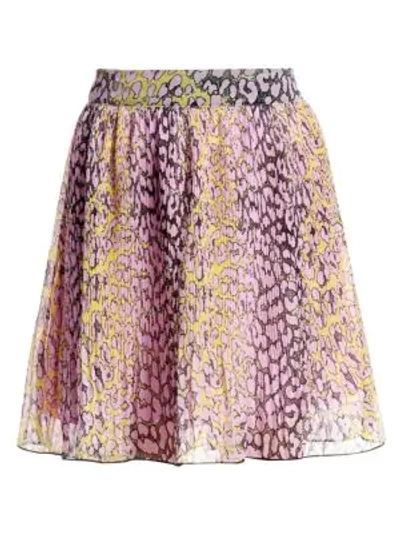 Shop Ganni Pleated Georgette Skirt In Phantom