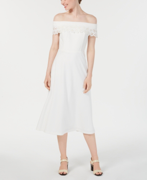 calvin klein eyelet fit and flare dress