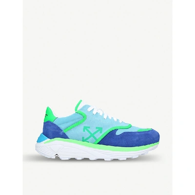 Shop Off-white Jogger Runner Suede And Shell Trainers In Blue