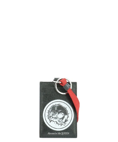 Shop Alexander Mcqueen Skull Print Keychain Cardholder In Multi