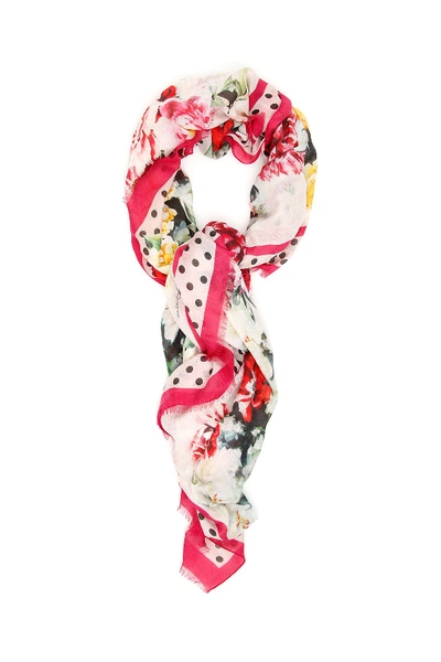 Shop Dolce & Gabbana Floral Print Scarf In Multi