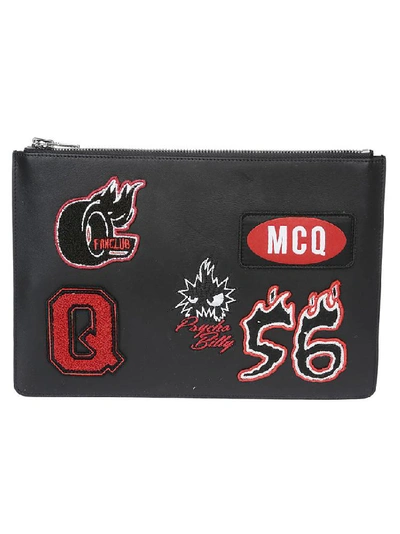 Shop Mcq By Alexander Mcqueen Mcq Alexander Mcqueen Logo Patch Clutch Bag In Black