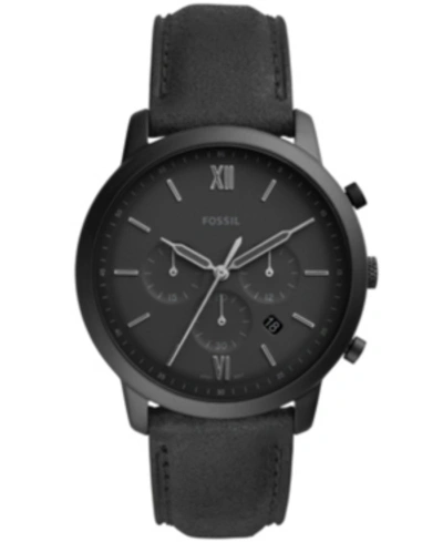 Fossil Men's Neutra Chronograph Black Leather Strap Watch 44mm In Black