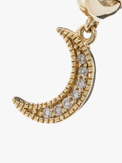 Shop Andrea Fohrman 18k Yellow Gold Crescent Moon Diamond Hoop Earring