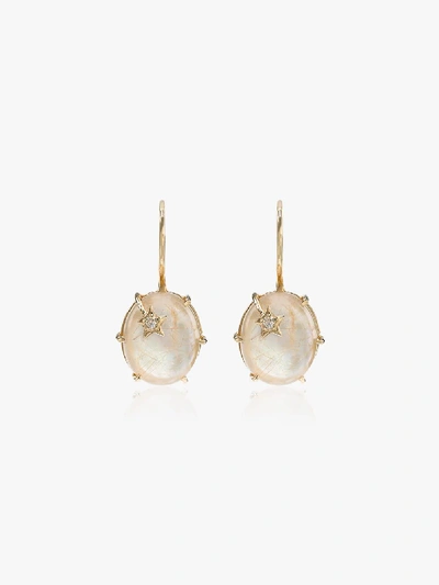 Shop Andrea Fohrman 18k Yellow Gold Galaxy Mini Quartz Earrings