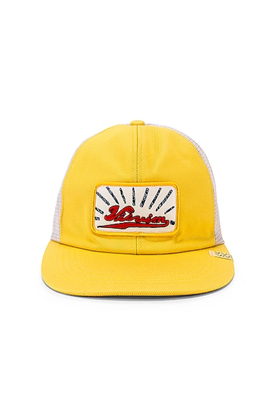 Shop Visvim Goodyear Cap In Yellow