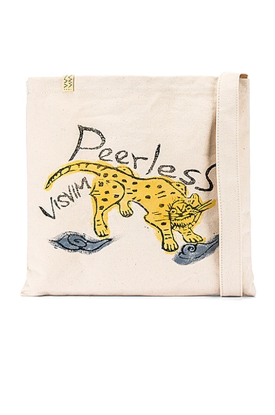 Shop Visvim Peerless Tiger Canvas Bag In Ivory