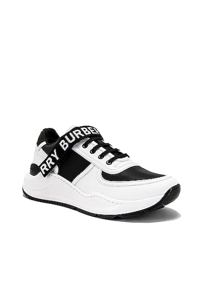 Shop Burberry Ronnie M Low In Black & Optic White