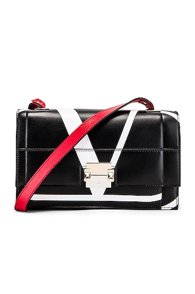 Shop Valentino Vlogo Shoulder Bag In Black & Red