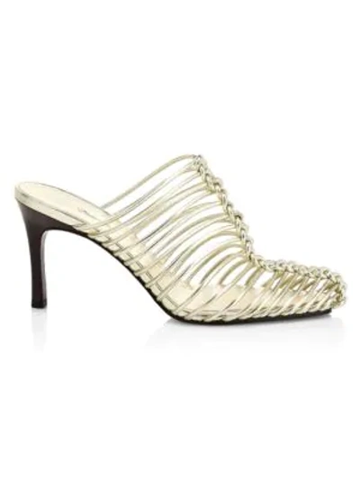 Shop 3.1 Phillip Lim / フィリップ リム Sabrina Cage Metallic Leather Mules In Gold