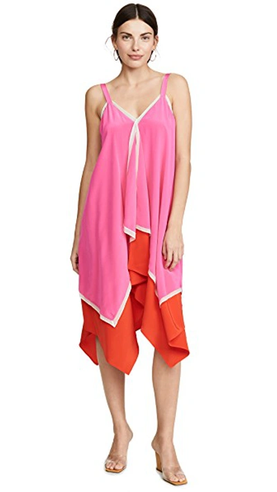 Shop Diane Von Furstenberg Wren Dress In Manic Pink/flamenco/ivory