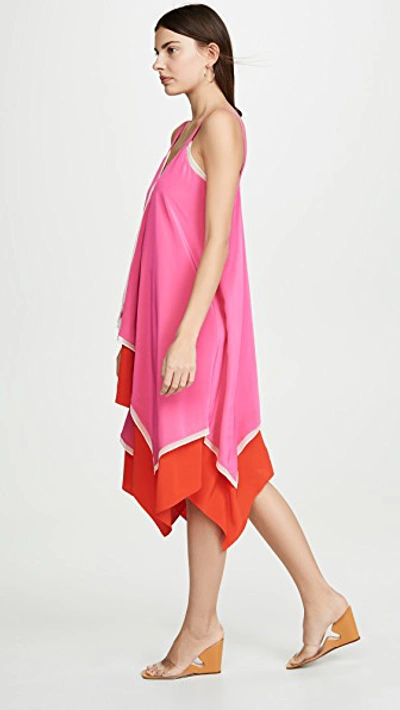 Shop Diane Von Furstenberg Wren Dress In Manic Pink/flamenco/ivory