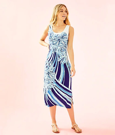 Lilly Pulitzer Mercer Midi Dress In Deep Sea Navy Hooked On A Feeling  Engineered Dress | ModeSens