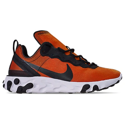 Shop Nike Men's React Element 55 Premium Casual Shoes In Orange