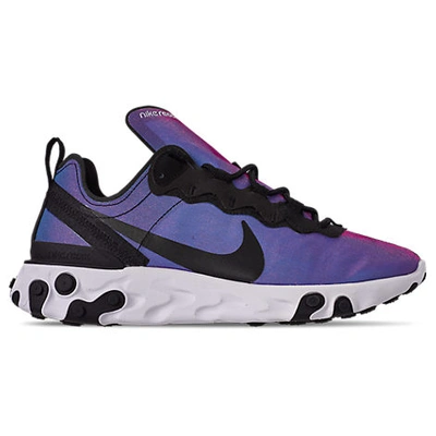 Shop Nike Men's React Element 55 Premium Casual Shoes In Purple Size 9.5