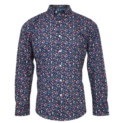 Shop Lords Of Harlech Morris Shirt In Dainty Navy
