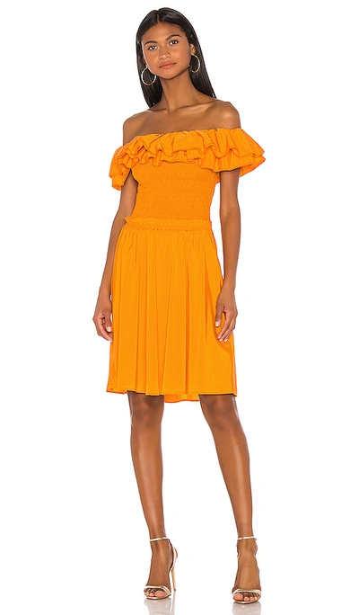 Shop Nicholas Ruffle Bustier Dress In Orange