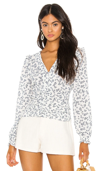 Shop 1.state Button Front Afternoon Bouquet Blouse In Soft Ecru