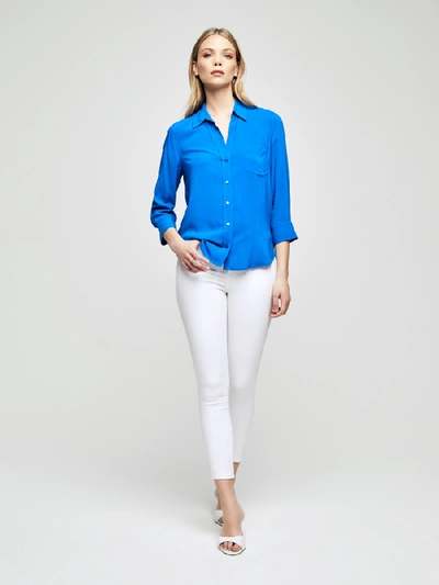 Shop L Agence Ryan Blouse In Riviera Blue