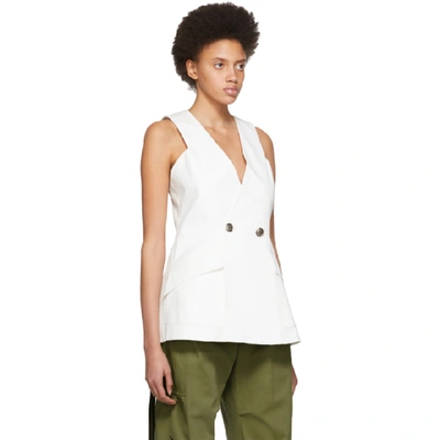 Shop Givenchy White Sleeveless Jacket Top In 105 White