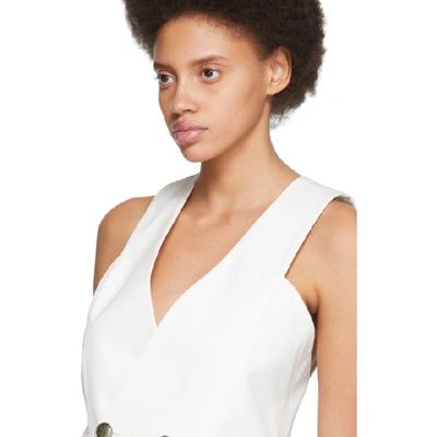 Shop Givenchy White Sleeveless Jacket Top In 105 White
