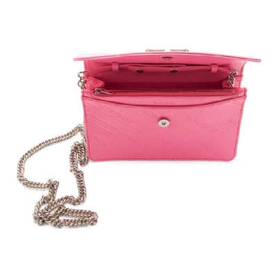 Shop Balenciaga Pink Bb Wallet Chain Bag