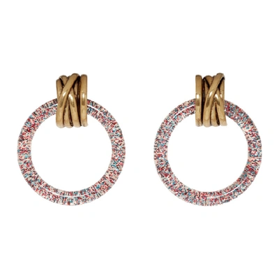 Shop Balenciaga Pink And Gold Xs Hoop Earrings In 7071 Pink G