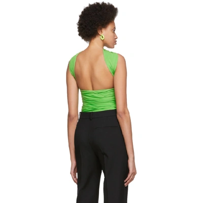 Shop Balenciaga Green Draped Bustier Top