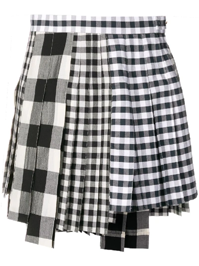 Shop Thom Browne Altered Pleat Miniskirt - Blue