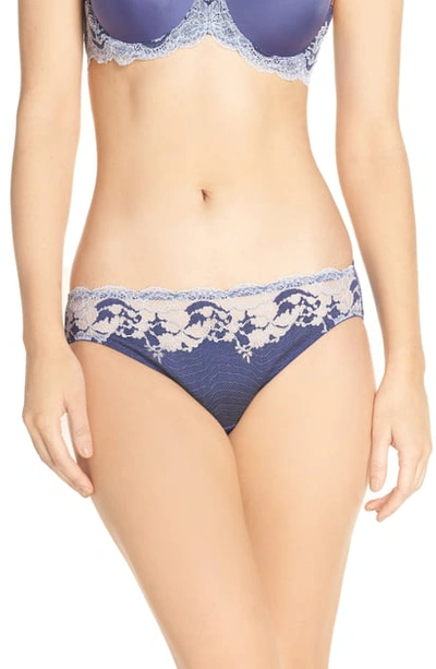 Shop Wacoal 'lace Affair' Bikini In Patriot Blue/ Halogen Blue