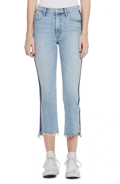 Shop Mother The Insider High Waist Crop Step Fray Hem Bootcut Jeans In Thanks Again Racer