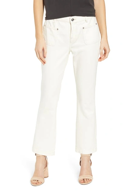 Shop Current Elliott The Cropped Bootcut Jeans In Wash Out