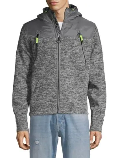 Shop Superdry Full-zip Hooded Jacket In Grey