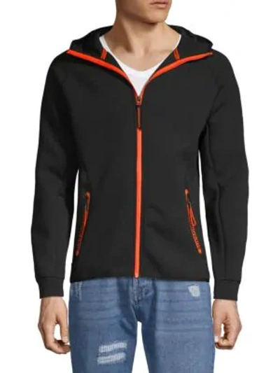 Shop Superdry Full-zip Hooded Jacket In Black