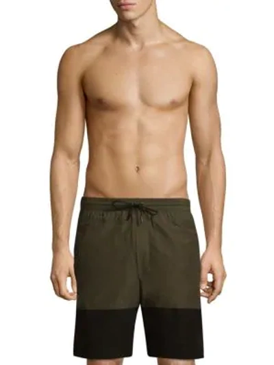 Shop Public School Quint Swim Shorts In Olive Black