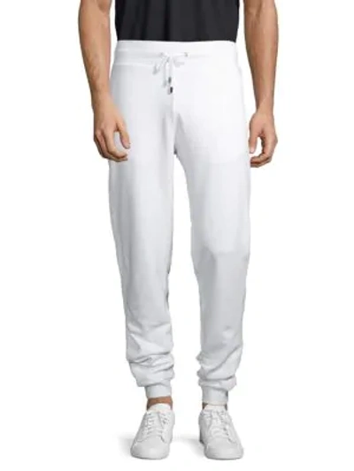 Shop Versace Felpa Tapered Sweatpants In Bianco