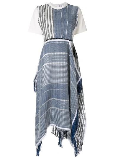 Shop Jw Anderson Multi Stripe Handkerchief Dress - White
