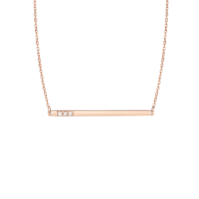 Shop Aurate Gold Bar Necklace With Diamonds In Gold/ Pink