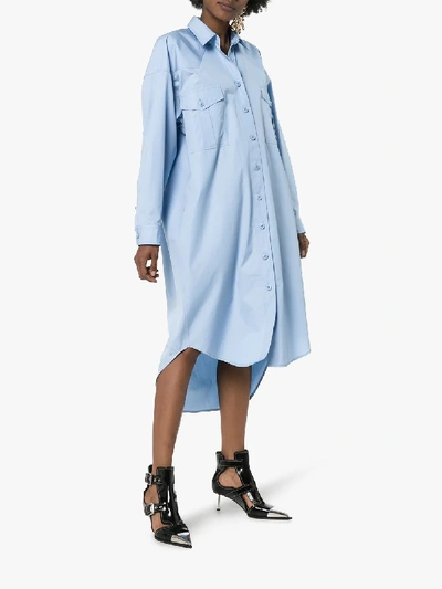 Shop Givenchy Oversized Shirt Dress In 452 Light Blue
