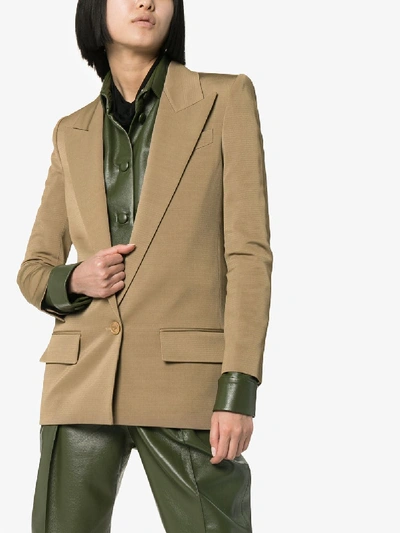 Shop Givenchy Single-breasted Wool Blazer In Neutrals