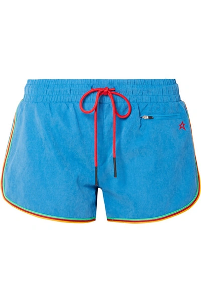 Shop Perfect Moment Rainbow Brushed-shell Shorts In Light Blue