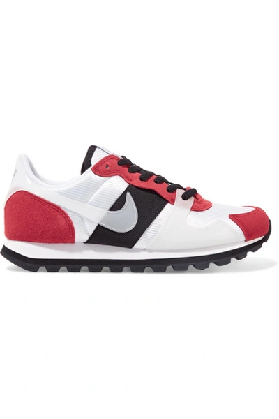 Shop Nike V-love O.x. Suede, Pvc And Elastic-trimmed Mesh Sneakers In White