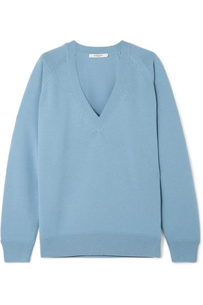 Shop Givenchy Wool And Cashmere-blend Sweater In Blue