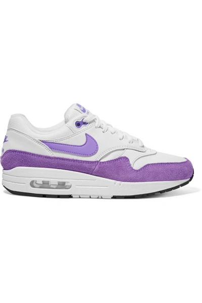 Shop Nike Air Max 1 Leather, Suede And Mesh Sneakers In White